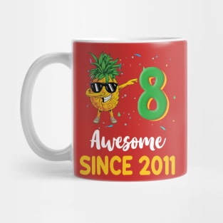 8th Birthday Pineapple Dabbing 8 Years Old Mug